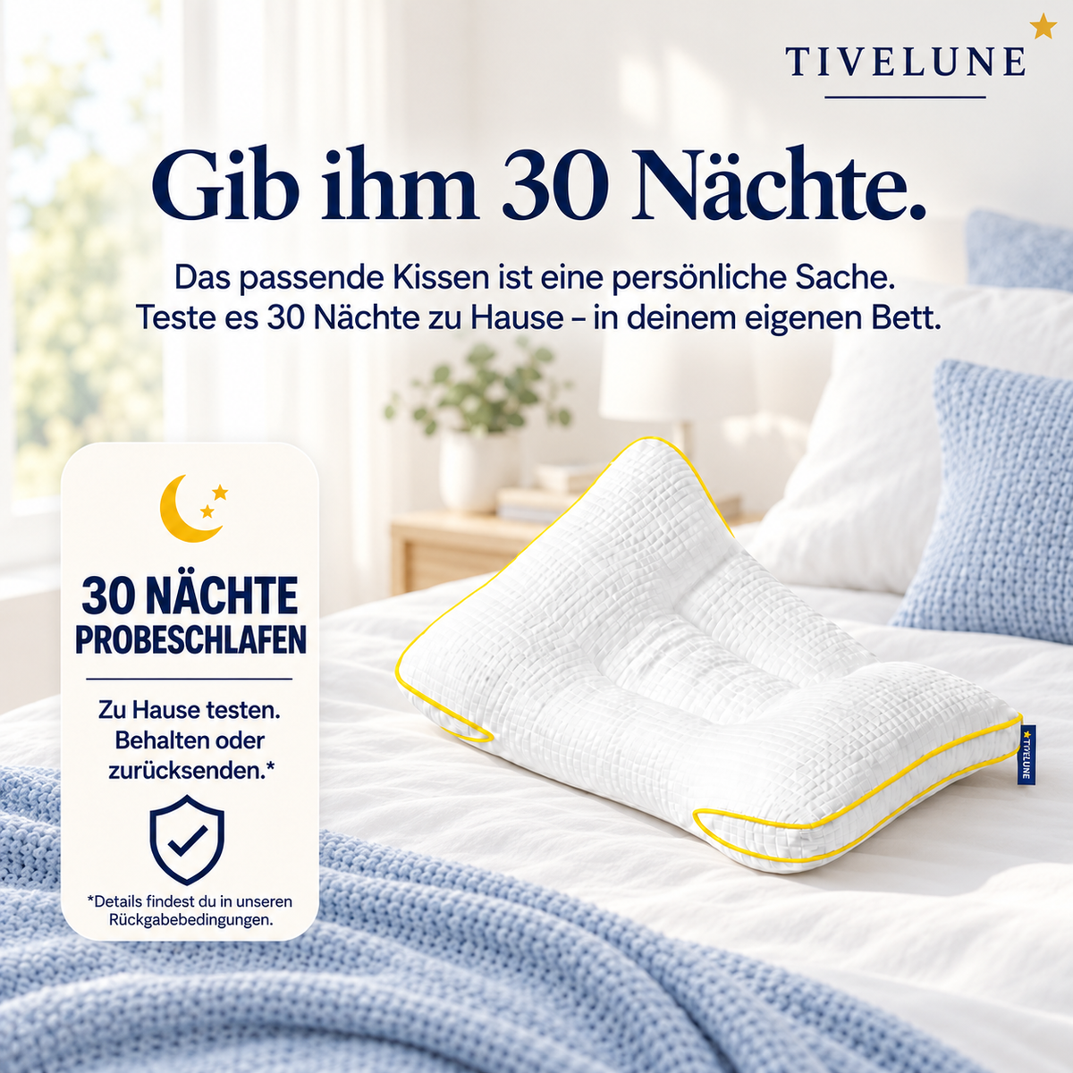 TIVELUNE Ergonomisches Kopfkissen für Erwachsene