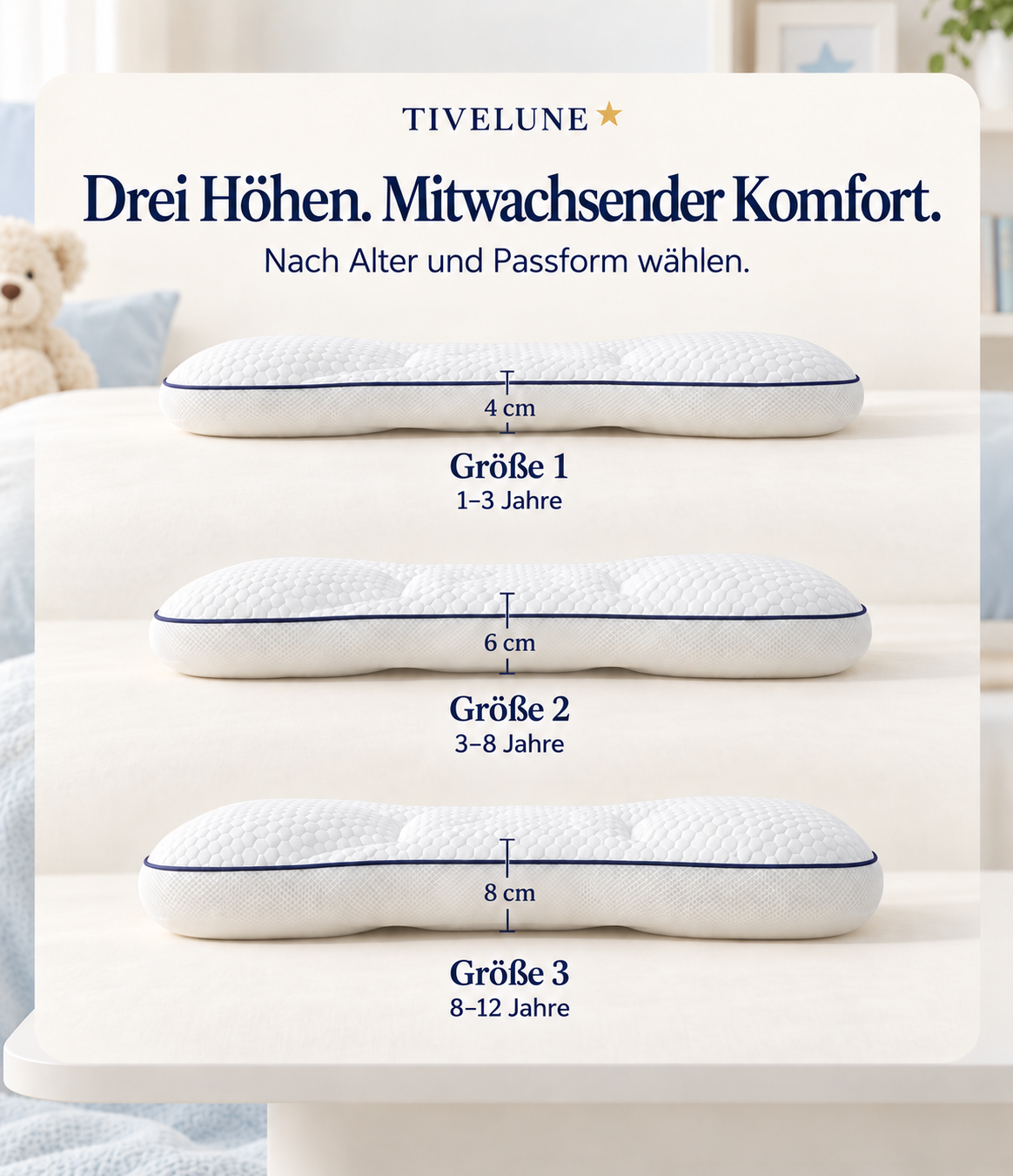 TIVELUNE Ergonomisches Kinderkissen